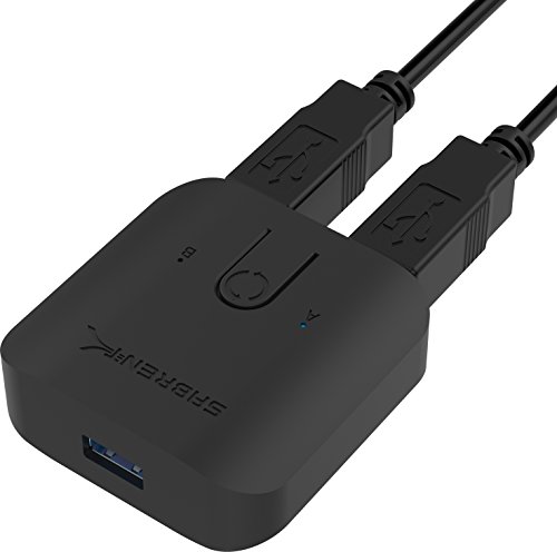 Sabrent Interruptor para Compartir USB 3.0 para múltiples computadoras y periféricos Indicadores de Dispositivos LED (USB-SW30)