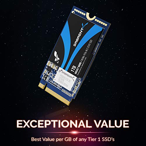 Sabrent Rocket de 1 TB NVME PCIE M.2 2242 DRAM-Less de Baja Potencia eléctrica con Alto desempeño SSD (SB-1342-1TB)