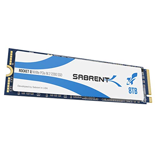 Sabrent Rocket Q 4TB NVMe PCIe M.2 2280 Unidad de estado sólido SSD interna de alto rendimiento Disco Duro solido R/W 3300/2900MB/s (SB-RKTQ-8TB)