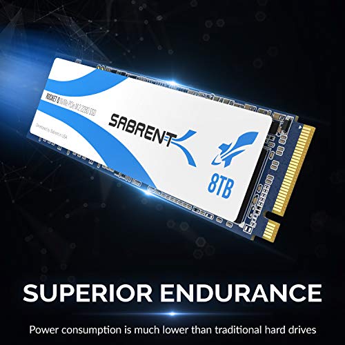 Sabrent Rocket Q 4TB NVMe PCIe M.2 2280 Unidad de estado sólido SSD interna de alto rendimiento Disco Duro solido R/W 3300/2900MB/s (SB-RKTQ-8TB)
