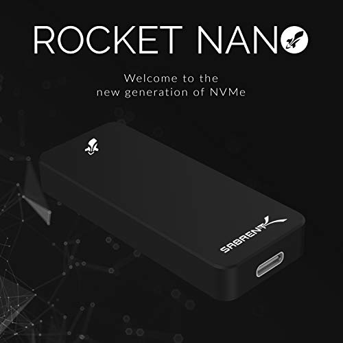 Sabrent SSD Externo de Aluminio de 1 TB Rocket Nano (Negro) (SB-1TB-NANO-BLK)