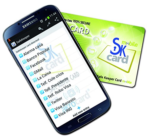 SAFEKEEPER CARD MOBILE - TARJETA GUARDA-CONTRASEÑAS - Tarjeta NFC Password Manager y Control Parental para móviles y tablets ANDROID con tecnologia NFC. Galaxy, Huawei, LG Nexus, Motorola, Xperia, iPhone 11