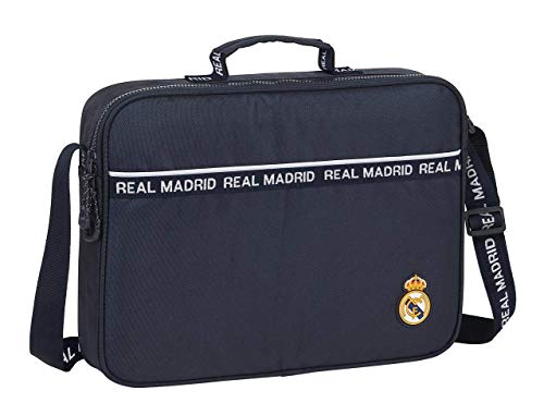 safta 612034385 Bolso Maletín Cartera extraescolares Real Madrid CF, Azul Marino