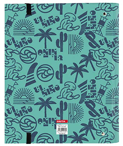safta Carpeta 4 Anillas de 30mm de El Niño Beach Party con 100 Hojas A4, 270x35x320 mm