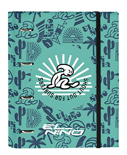 safta Carpeta 4 Anillas de 30mm de El Niño Beach Party con 100 Hojas A4, 270x35x320 mm