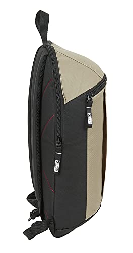 Safta Mini Mochila Uso Diario de Munich Sapporo, 220x100x390 mm, Beige/Negro