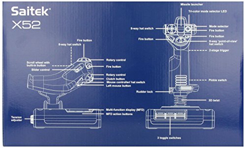 Saitek Pro Flight Joystick Throttle X52 Hotas Sistema de Control para simuladores de Vuelo en PC
