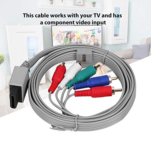 SALALIS Cable De Componentes, Cable De Audio para Wii HD HDTV AV Cable De Audio Y Video por Componentes para HDTV Alta Definición Fácil Instalación para Sistema De Juegos