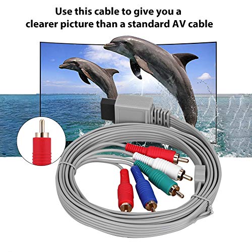 SALALIS Cable De Componentes, Cable De Audio para Wii HD HDTV AV Cable De Audio Y Video por Componentes para HDTV Alta Definición Fácil Instalación para Sistema De Juegos