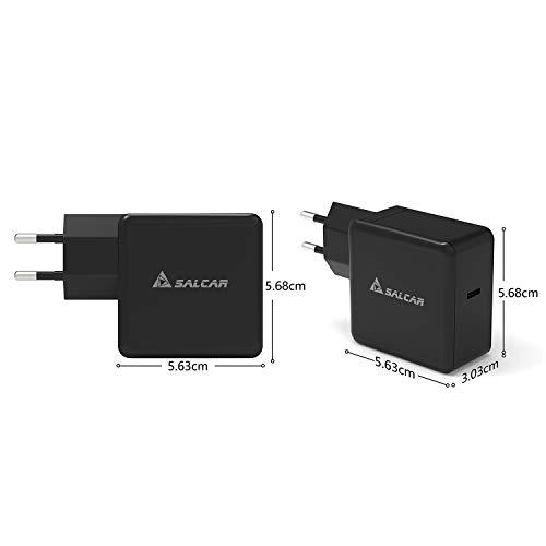 SALCAR 50W USB C Cargador Rapido con 1.3m Tipo C Cable Compatible, Cargador Carga Rapido para iPhone 12, Cargador de Pared, para Macbook, iPad, Galaxy S20 S10 Plus, Airpods, Switch, iPhone 12 11 8.