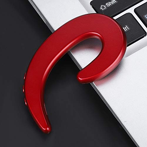 SALUTUY Auriculares Indoloros, Recordatorio de Voz en Chino E Inglés Fácil de Llevar Auriculares Ligeros Y Pequeños con Gancho para la Oreja para Montar para V3.0 para Trabajar(Rojo)