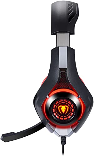 Samoleus Cascos Gaming PS4 PC Xbox One, Gaming Auriculares con Microfono, , Cascos Gamer, Headset Cascos Jack 3.5mm, Luz LED con Switch, Laptop, Playstation 4