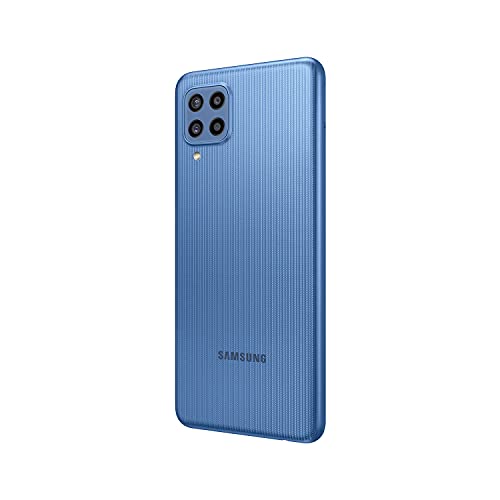 Samsung Galaxy M22 – Pantalla 6,4” (AMOLED HD+, 90Hz, 4GB RAM + 128GB almacenamiento, cuádruple cámara trasera, 5000 mAh carga rápida 25W) Azul [Versión Es]
