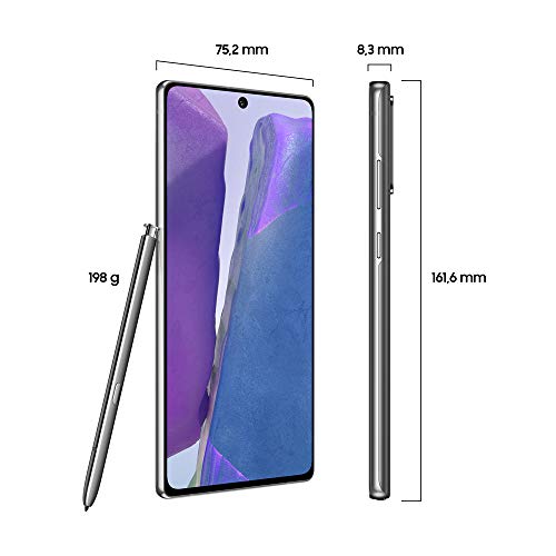 Samsung Galaxy Note Pack 20 5G – Pantalla 6,7” (AMOLED FHD+, 8GB RAM + 256GB almacenamiento, cuádruple cámara trasera, 4300 mAh carga rápida 25W) Gris [Versión ES]