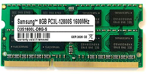 Samsung Memoria RAM DDR3 de 8 GB, 1600 MHz, PC3L 12800S, SO DIMM, baja tensión.