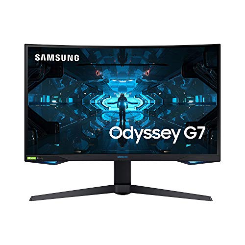 Samsung Odyssey G7 LC27G73TQSRXEN - Monitor Curvo Gaming de 27'' WQHD (2560x1440, 1 ms, 240 Hz, FreeSync, Gsync, QLED, 16:9, HDR600, 350 cd/m², 1000R, DisplayPort, HDMI, USB 3.0) Negro