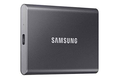 Samsung PSSD T7 - Disco duro externo, 500 GB, Conector USB 3.1 y tipo C, Gris