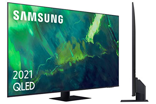 Samsung QLED 4K 2021 55Q74A - Smart TV de 55" con Resolución 4K UHD, Procesador QLED 4K con IA, Quantum HDR10+, Wide Viewing Angle, Motion Xcelerator Turbo+, OTS Lite y Alexa Integrada.