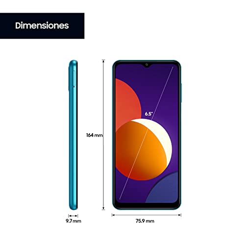 Samsung Smartphone Galaxy M12 con Pantalla Infinity-V TFT LCD de 6,5 Pulgadas, 4 GB de RAM y 64 GB de Memoria Interna Ampliable, Batería de 5000 mAh y Carga rápida Verde (ES Versión)