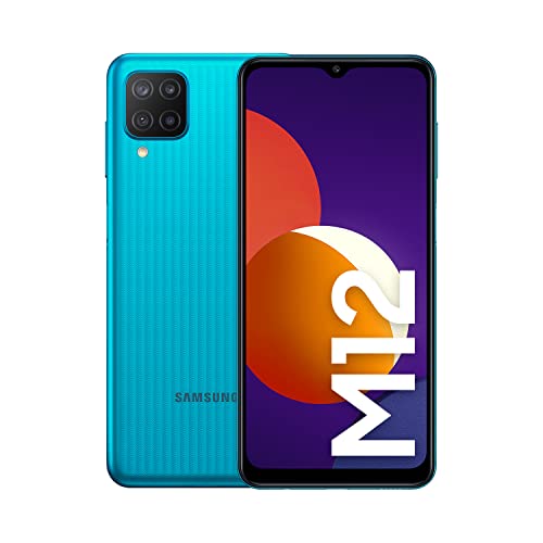 Samsung Smartphone Galaxy M12 con Pantalla Infinity-V TFT LCD de 6,5 Pulgadas, 4 GB de RAM y 64 GB de Memoria Interna Ampliable, Batería de 5000 mAh y Carga rápida Verde (ES Versión)