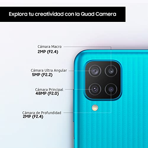 Samsung Smartphone Galaxy M12 con Pantalla Infinity-V TFT LCD de 6,5 Pulgadas, 4 GB de RAM y 64 GB de Memoria Interna Ampliable, Batería de 5000 mAh y Carga rápida Verde (ES Versión)
