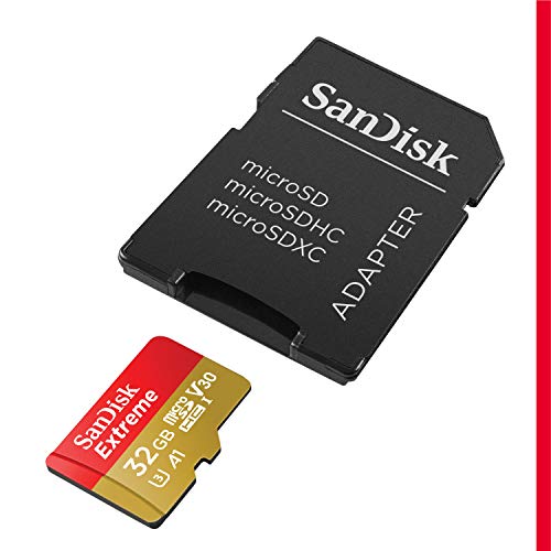 SanDisk Extreme - Tarjeta de memoria 32GB microSDHC para móvil, tablets y cámaras MIL + adaptador SD + Rescue Pro Deluxe, velocidad lectura 100 MB/s