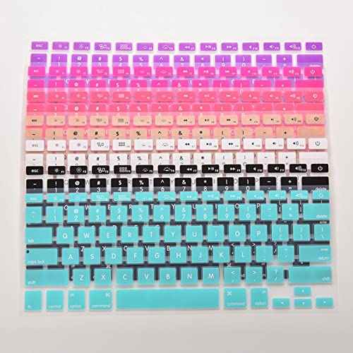 SAOEUJE Nuevo 7 colores caramelo silicona teclado cubierta para Apple MacBook Pro MAC 13 15 17