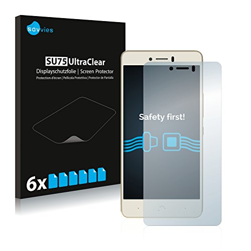 savvies Protector Pantalla Compatible con BQ Aquaris U Plus (6 Unidades) Película Ultra Transparente
