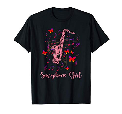 Saxofonista Chica Regalo Instrumento Musical Mujeres Saxofón Camiseta