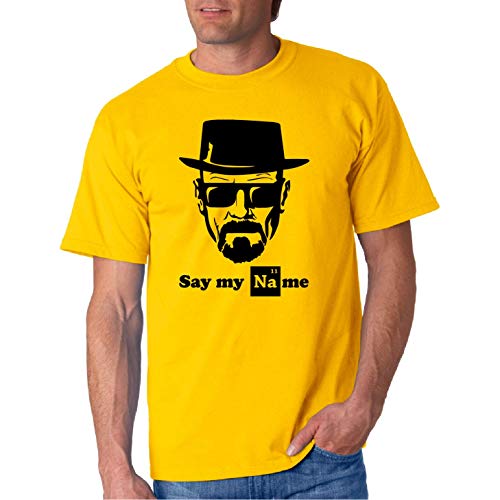 Say my Name Heisenberg Breaking Bad - Camiseta Manga Corta (Amarillo, S)