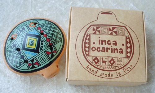 SC - Flauta ocarina tradicional peruana, verde pálido
