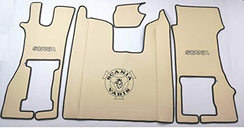 Scania R Desde 2017 Asiento de Pasajero SILLAS Plegables Alfombrillas Alfombras Truck Truck Beige Claro
