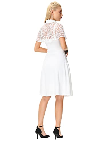 SCARLET DARKNESS Disfraz de renacentista para mujer, cuello en V + cuello con solapa, encaje, axilas, juego de 2 unidades beige L