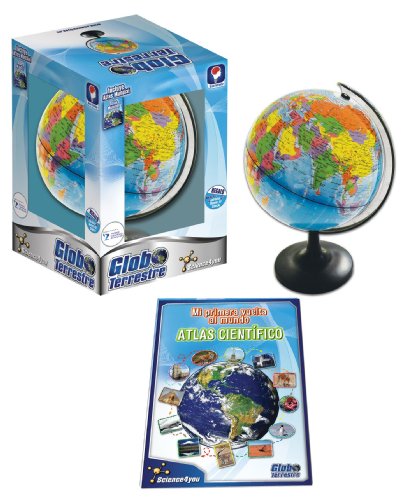 Science4you - Globo Terráqueo y Atlas Mundial, Libro Educativo, Globo Girable para Niños 6 7 8 9 10 Años