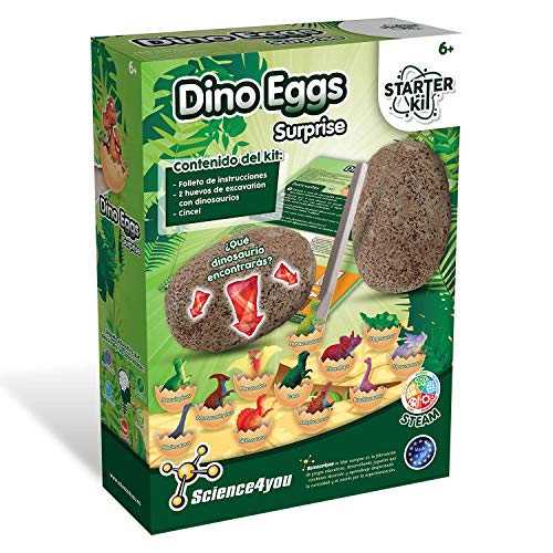 Science4you-Starter Kit Dino Eggs, Juguete Educativo Dinos, Huevos de Dinosaurios para Niños +8 Años (80002681)