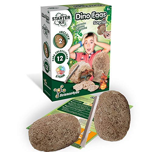 Science4you-Starter Kit Dino Eggs, Juguete Educativo Dinos, Huevos de Dinosaurios para Niños +8 Años (80002681)