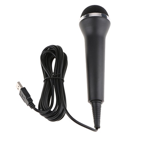 SDENSHI Micrófono con Cable USB De 2.5 Metros Rock Band Sing para Xbox One Black