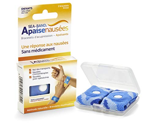 Sea Band Kids, Par de pulseras de acupresión, color azul