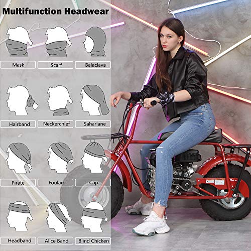 Sea Team 6-pack Surtido 18 en 1 Versátil Fibra de poliéster Deportes y sombreros casuales - Se pueden usar como polainas para el cuello, pañuelos, pasamontañas, máscaras y más (E-3)
