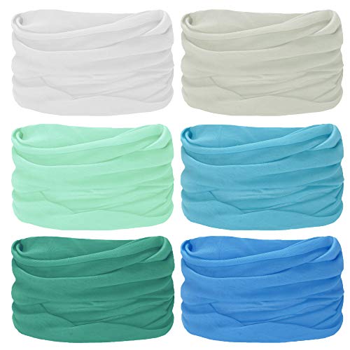 Sea Team 6-pack Surtido 18 en 1 Versátil Fibra de poliéster Deportes y sombreros casuales - Se pueden usar como polainas para el cuello, pañuelos, pasamontañas, máscaras y más (E-3)