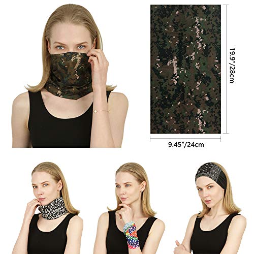 Sea Team 6-pack Surtido 18 en 1 Versátil Fibra de poliéster Deportes y sombreros casuales - Se pueden usar como polainas para el cuello, pañuelos, pasamontañas, máscaras y más (E-3)