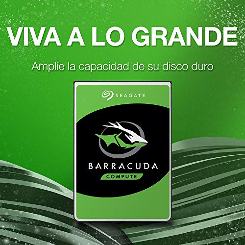 Seagate BarraCuda, 1 TB, Disco duro interno, HDD, 3,5", SATA 6 GB/s, 7200 RPM, caché de 64 MB para ordenador de sobremesa y PC, Paquete Abre-fácil (ST1000DMZ10)