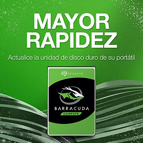 Seagate BarraCuda, 2 TB, Disco duro interno, HDD, 2,5" SATA 6 GB/s, 5400 RPM, caché de 128 MB para ordenador portátil y PC (ST2000LM015)