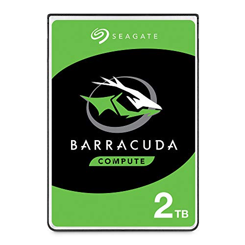 Seagate BarraCuda, 2 TB, Disco duro interno, HDD, 2,5" SATA 6 GB/s, 5400 RPM, caché de 128 MB para ordenador portátil y PC (ST2000LM015)