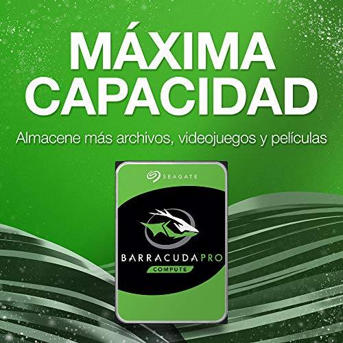 Seagate BarraCuda Pro, 4TB, Disco duro interno de alto rendimiento, HDD, 3,5" SATA 6 Gb/s, 7200 r.p.m., caché de 256 MB para PC, recuperación de datos, Paquete Abre-fácil (ST4000DMZ06)