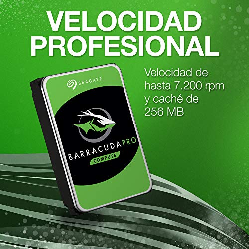 Seagate BarraCuda Pro, 4TB, Disco duro interno de alto rendimiento, HDD, 3,5" SATA 6 Gb/s, 7200 r.p.m., caché de 256 MB para PC, recuperación de datos, Paquete Abre-fácil (ST4000DMZ06)