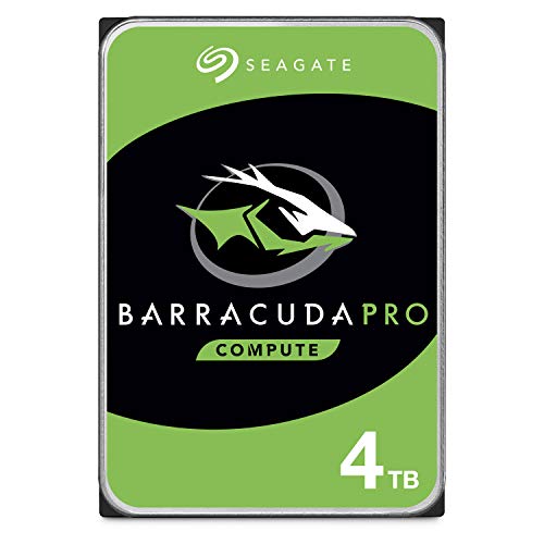 Seagate BarraCuda Pro, 4TB, Disco duro interno de alto rendimiento, HDD, 3,5" SATA 6 Gb/s, 7200 r.p.m., caché de 256 MB para PC, recuperación de datos, Paquete Abre-fácil (ST4000DMZ06)