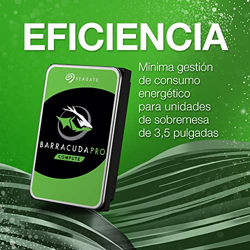 Seagate BarraCuda Pro, 4TB, Disco duro interno de alto rendimiento, HDD, 3,5" SATA 6 Gb/s, 7200 r.p.m., caché de 256 MB para PC, recuperación de datos, Paquete Abre-fácil (ST4000DMZ06)