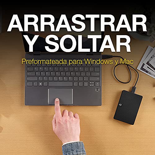 Seagate Expansion, 4 TB, Disco Duro Externo, HDD, USB 3.0 para PC, ordenador portátil y Mac, 2 años de servicios Rescue (STKM4000400)