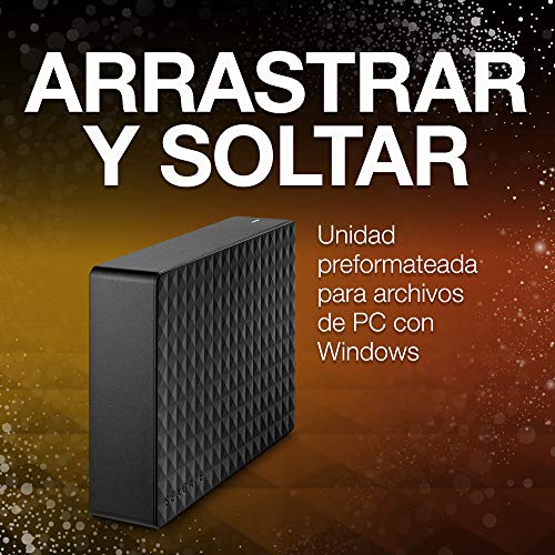 Seagate Expansion Desktop, 4 TB, Disco duro externo, HDD, USB 3.0 para PC, ordenador portátil y Mac, 2 años de servicios Rescue (STEB4000200)